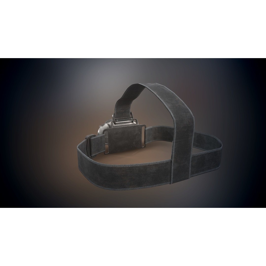 Headlamp Flashlight 3D Model – Low Poly Game Ready PBR Asset - View 9