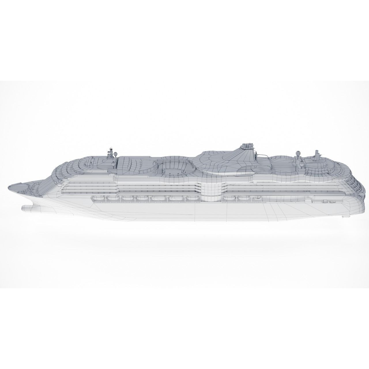 Large Modern Cruiseship - Low-Poly Game-Ready 3D Model