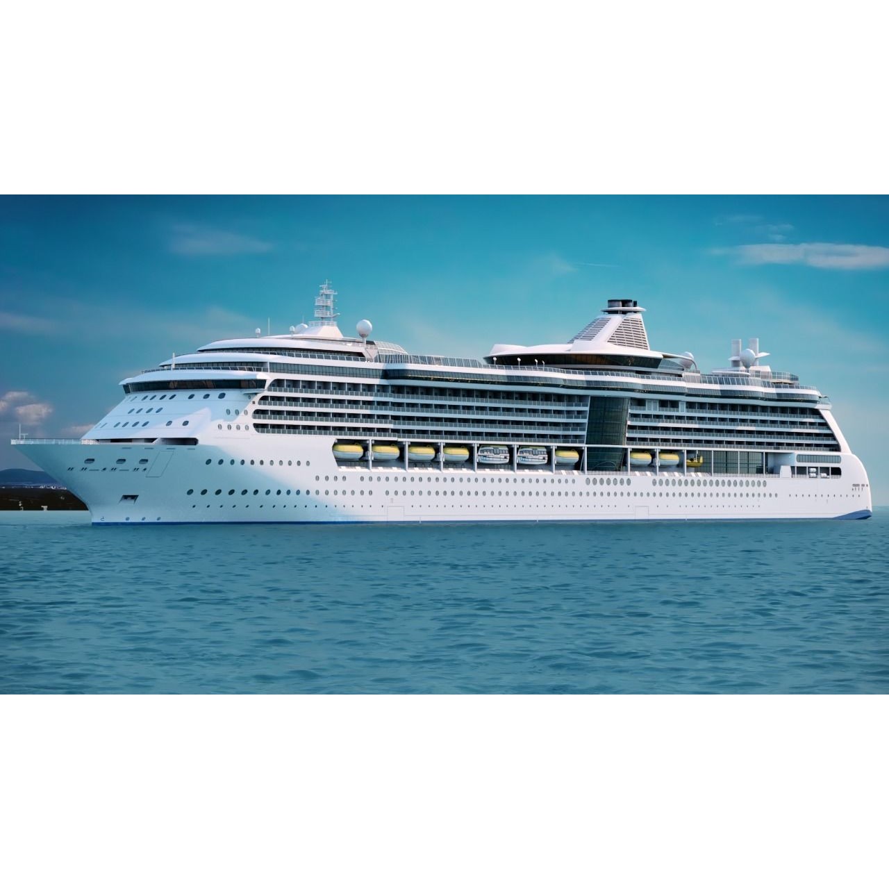 Large Modern Cruiseship - Low-Poly Game-Ready 3D Model - View 4