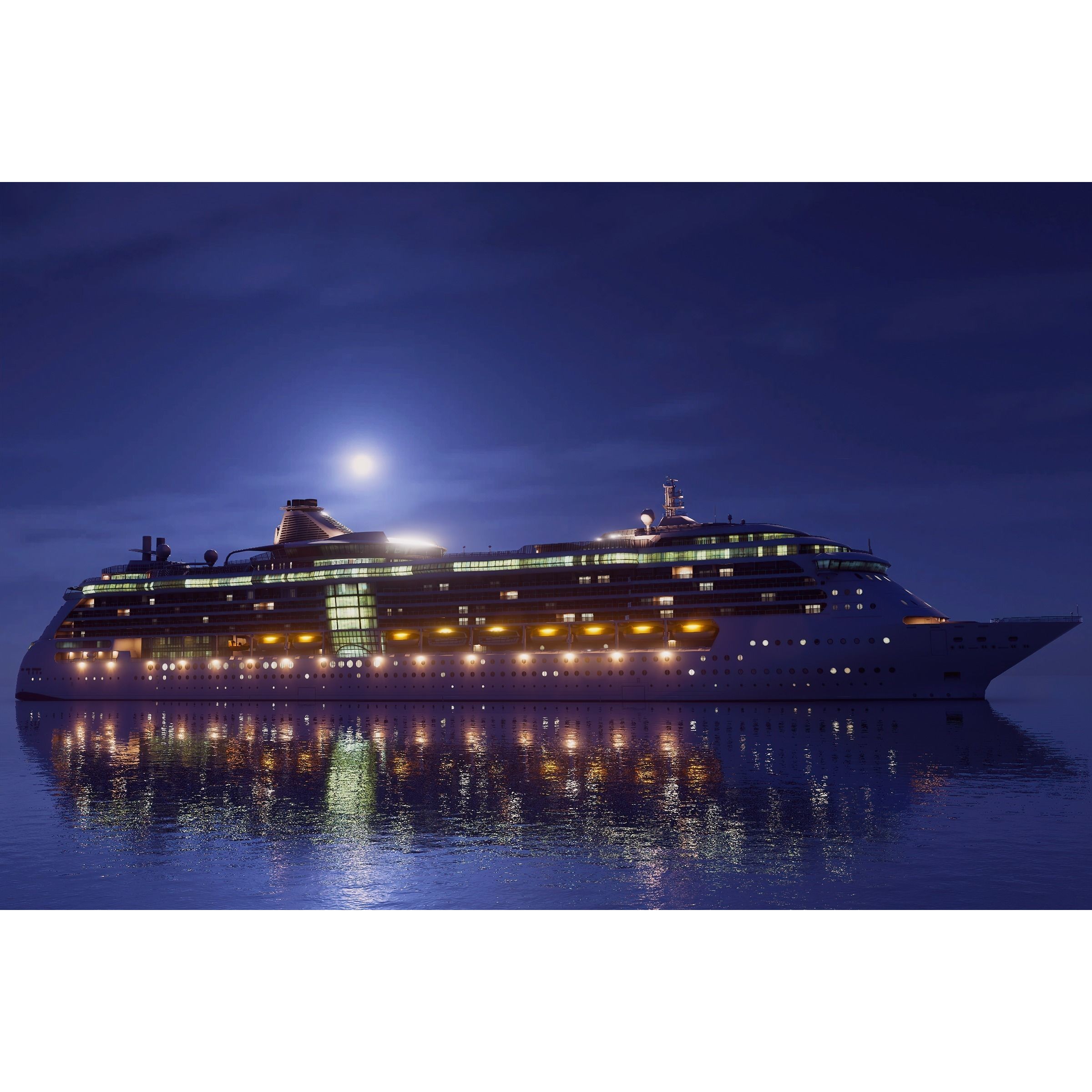 Large Modern Cruiseship - Low-Poly Game-Ready 3D Model - View 6