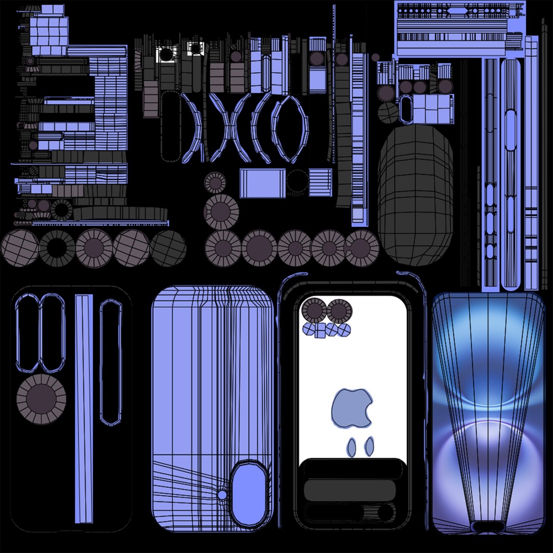Apple iPhone 16 3D Model – Low Poly Game Asset, FBX, Blender - View 23