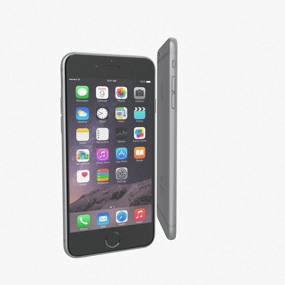 Apple iPhone 6 3D Model – Low Poly Space Gray Game Asset, FBX & OBJ - View 10