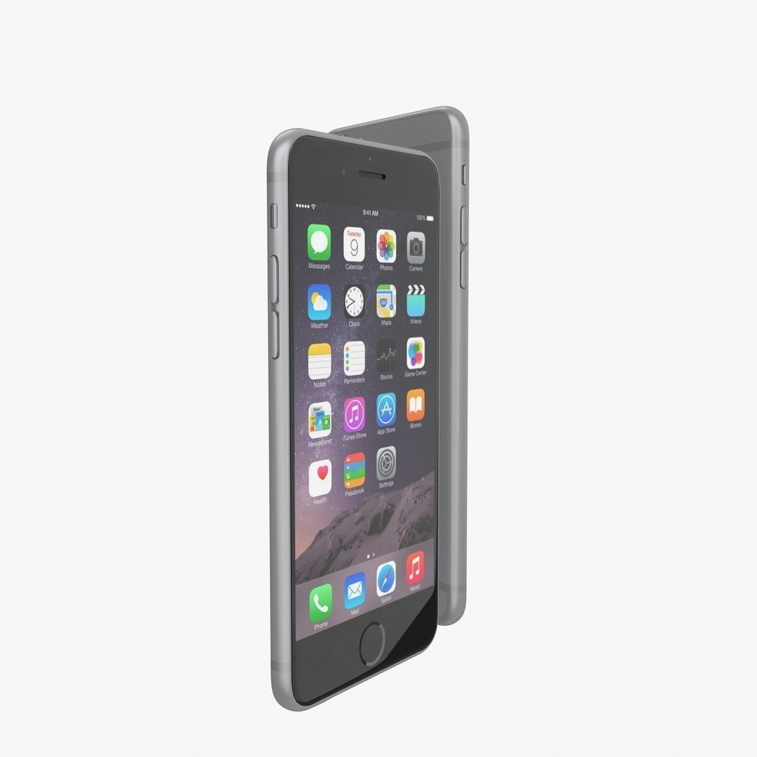 Apple iPhone 6 3D Model – Low Poly Space Gray Game Asset, FBX & OBJ - View 11