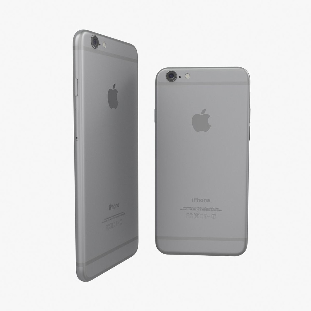 Apple iPhone 6 3D Model – Low Poly Space Gray Game Asset, FBX & OBJ - View 15