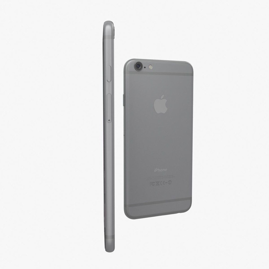 Apple iPhone 6 3D Model – Low Poly Space Gray Game Asset, FBX & OBJ - View 16