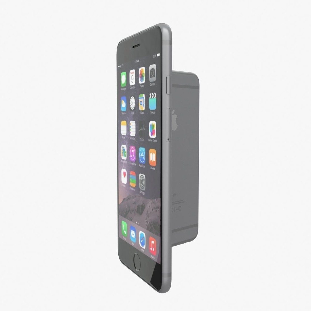 Apple iPhone 6 3D Model – Low Poly Space Gray Game Asset, FBX & OBJ - View 17