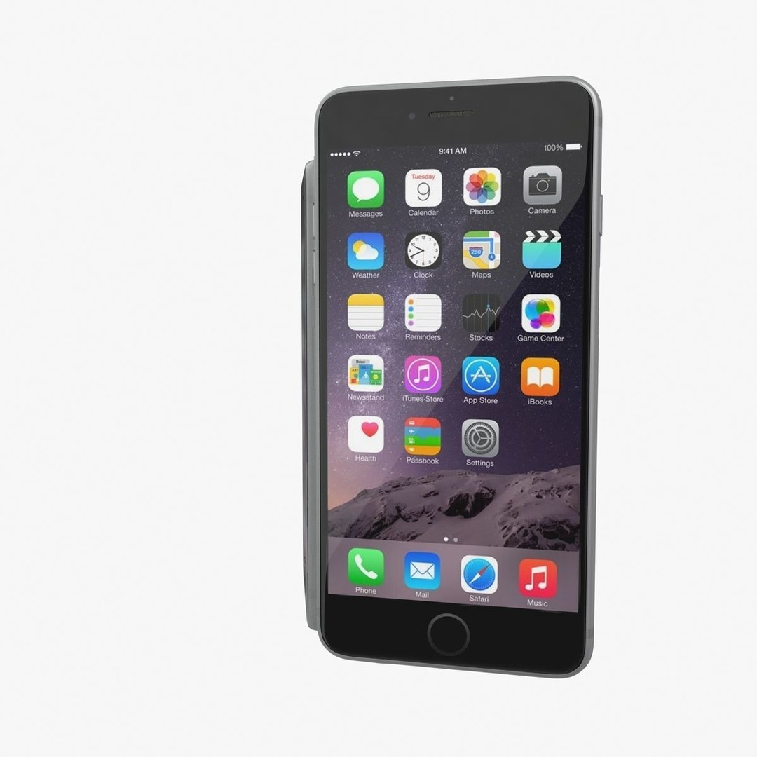 Apple iPhone 6 3D Model – Low Poly Space Gray Game Asset, FBX & OBJ - View 19