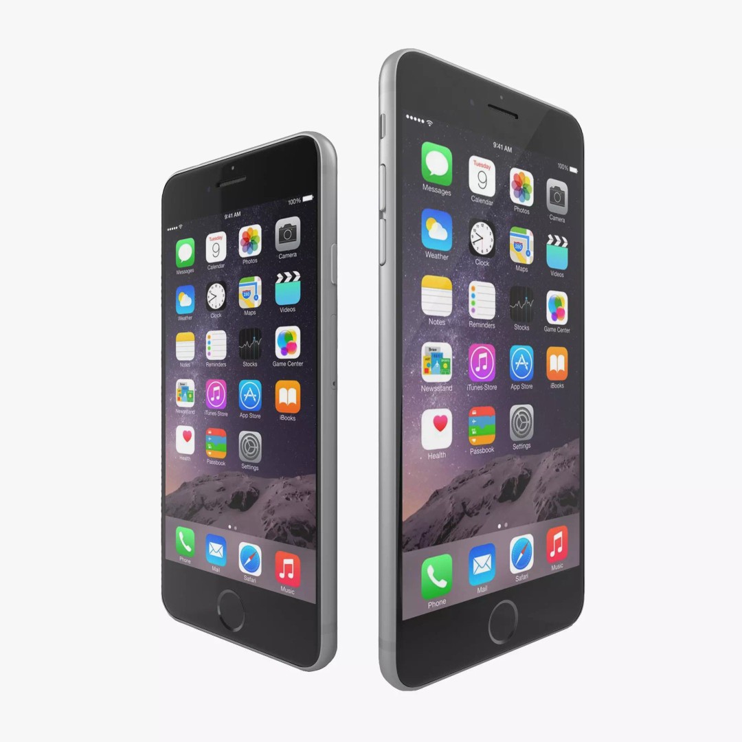 Apple iPhone 6 3D Model – Low Poly Space Gray Game Asset, FBX & OBJ - View 2