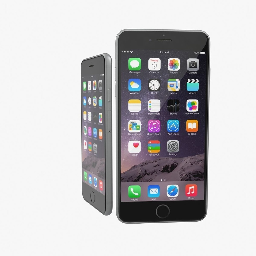 Apple iPhone 6 3D Model – Low Poly Space Gray Game Asset, FBX & OBJ - View 20