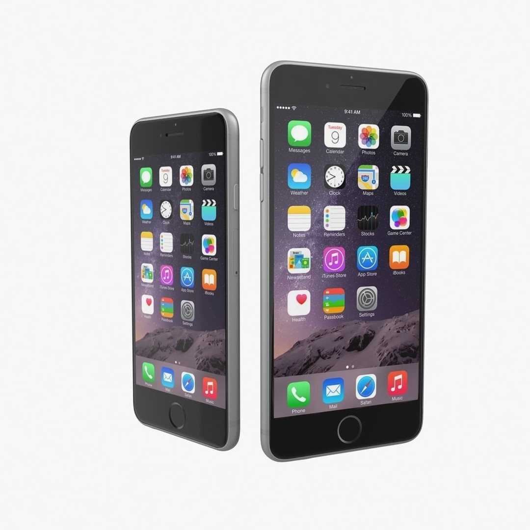 Apple iPhone 6 3D Model – Low Poly Space Gray Game Asset, FBX & OBJ - View 21