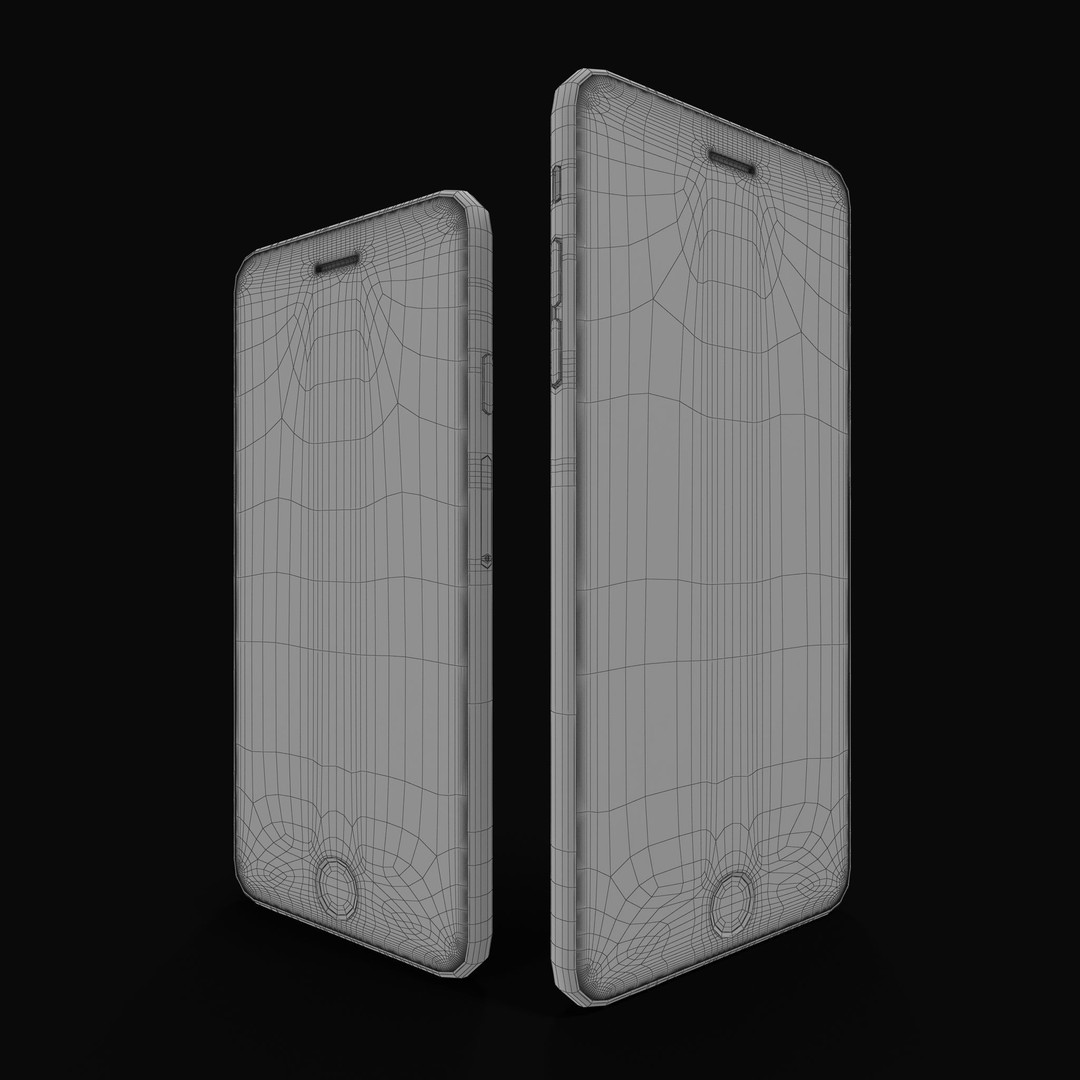 Apple iPhone 6 3D Model – Low Poly Space Gray Game Asset, FBX & OBJ - View 22