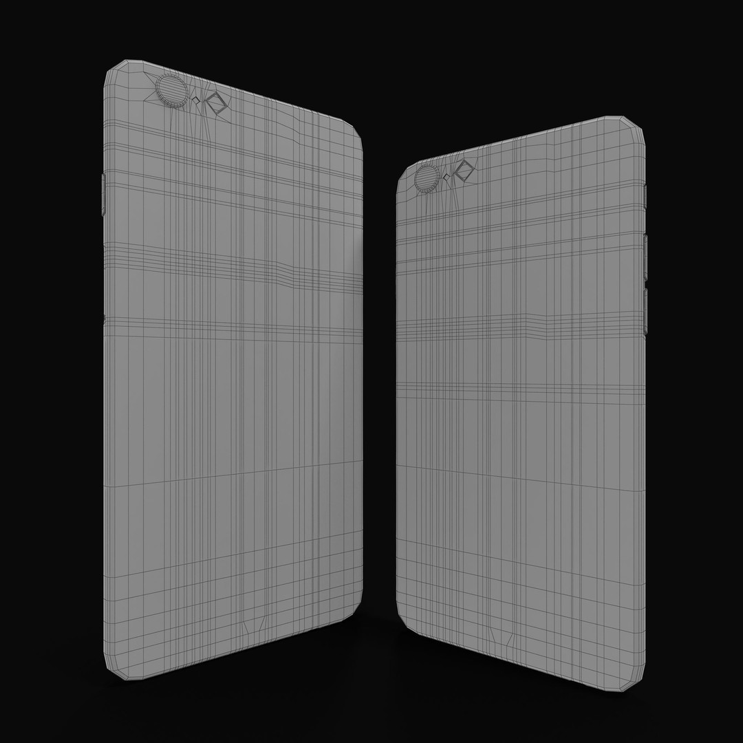 Apple iPhone 6 3D Model – Low Poly Space Gray Game Asset, FBX & OBJ - View 23