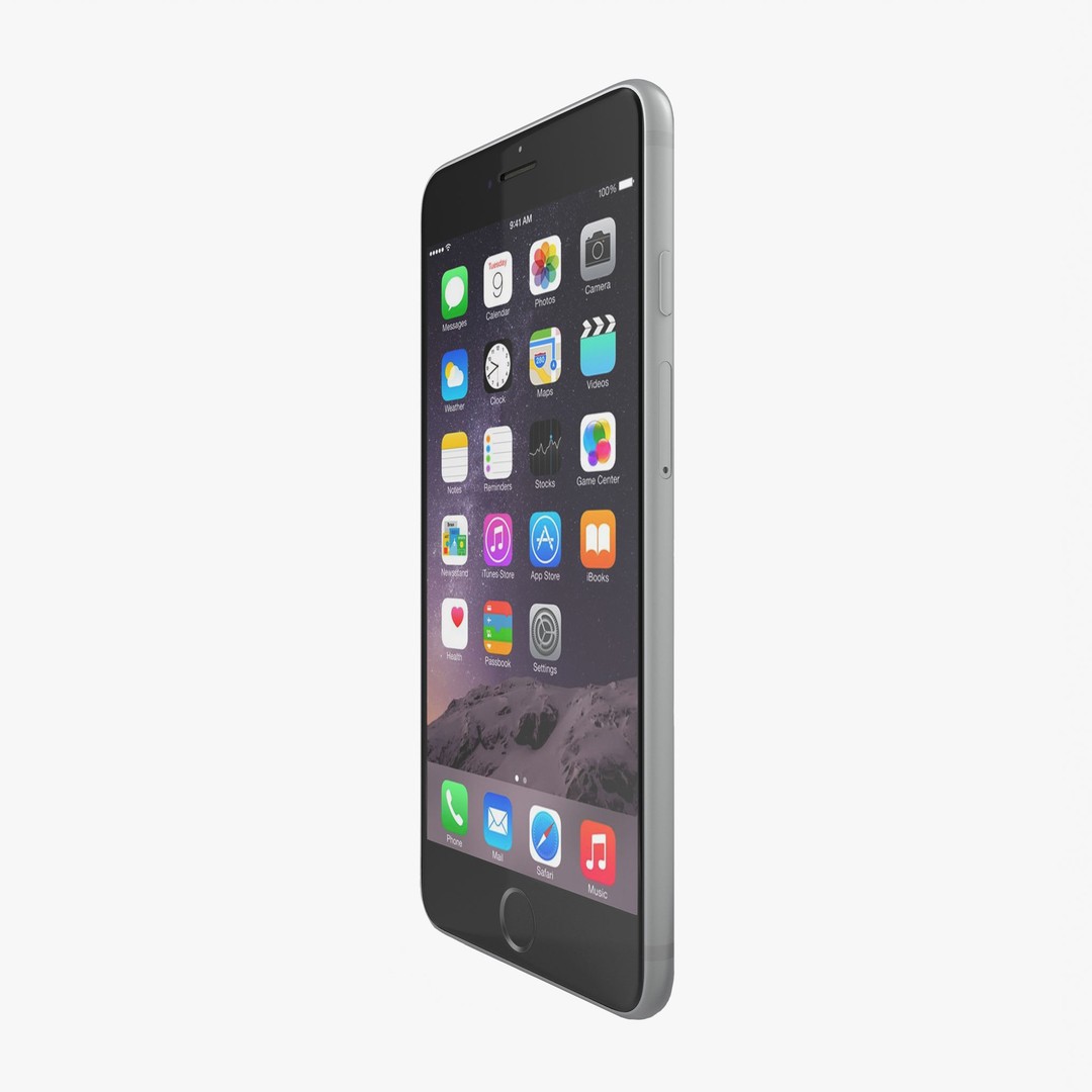 Apple iPhone 6 3D Model – Low Poly Space Gray Game Asset, FBX & OBJ - View 4