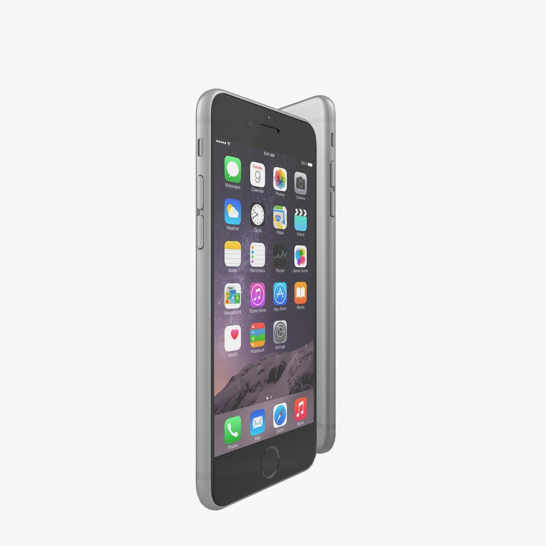Apple iPhone 6 3D Model – Low Poly Space Gray Game Asset, FBX & OBJ - View 5