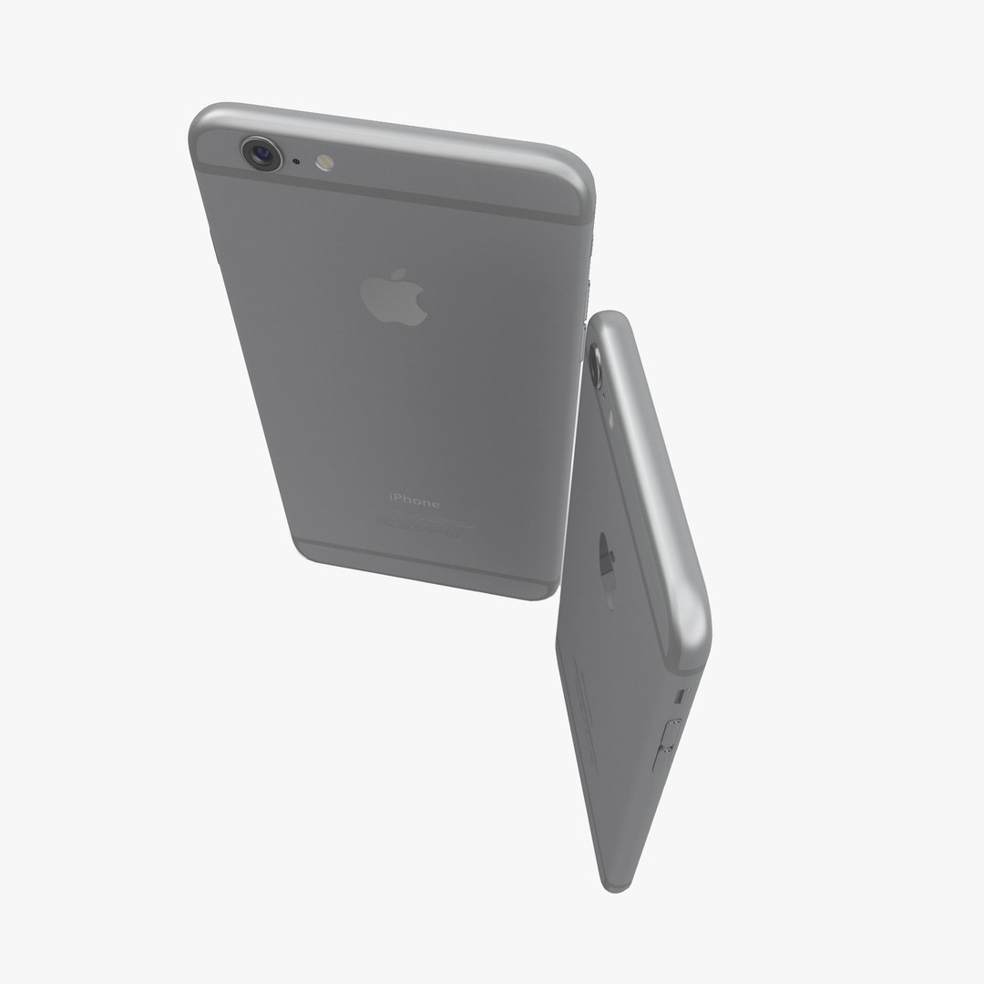 Apple iPhone 6 3D Model – Low Poly Space Gray Game Asset, FBX & OBJ - View 6