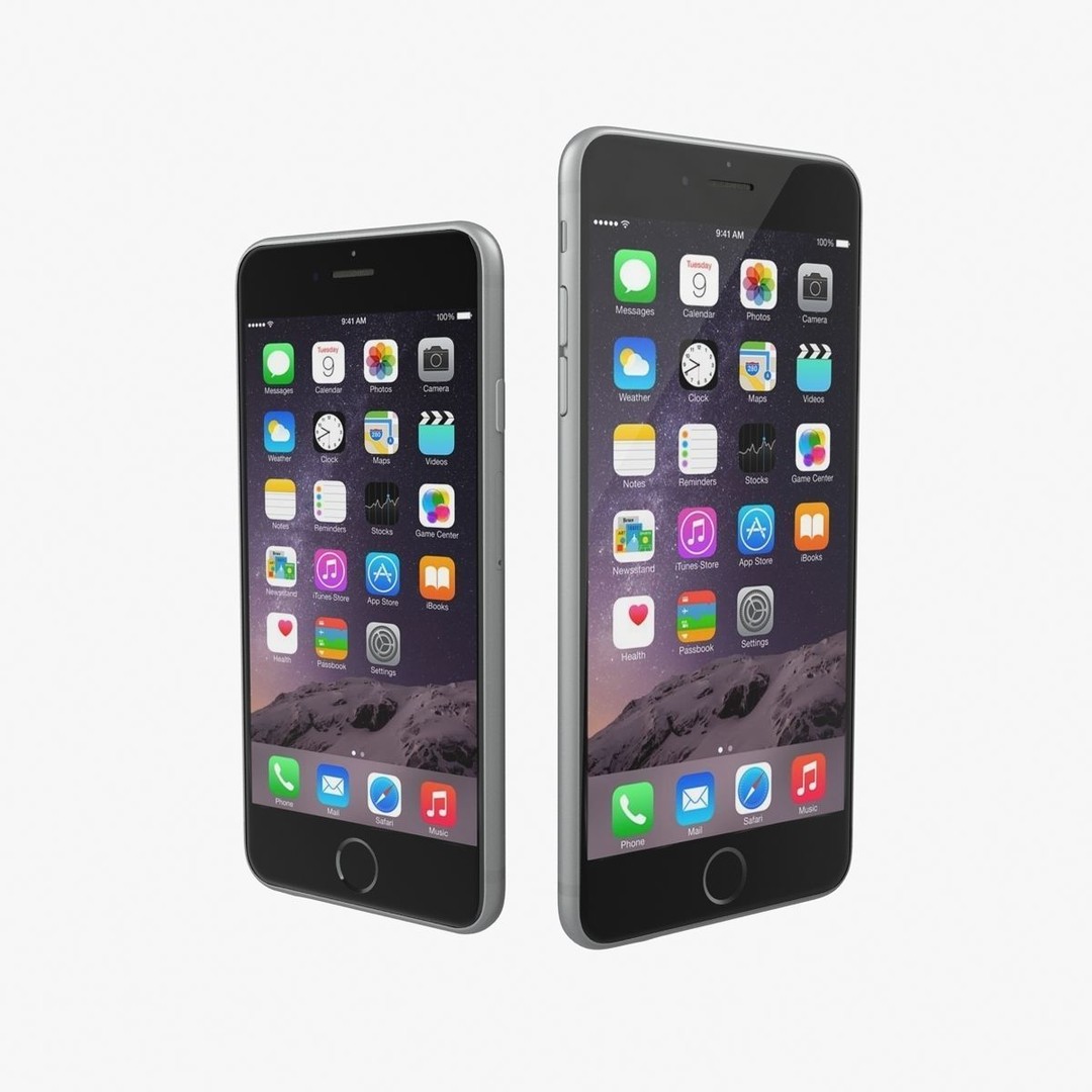 Apple iPhone 6 3D Model – Low Poly Space Gray Game Asset, FBX & OBJ - View 8