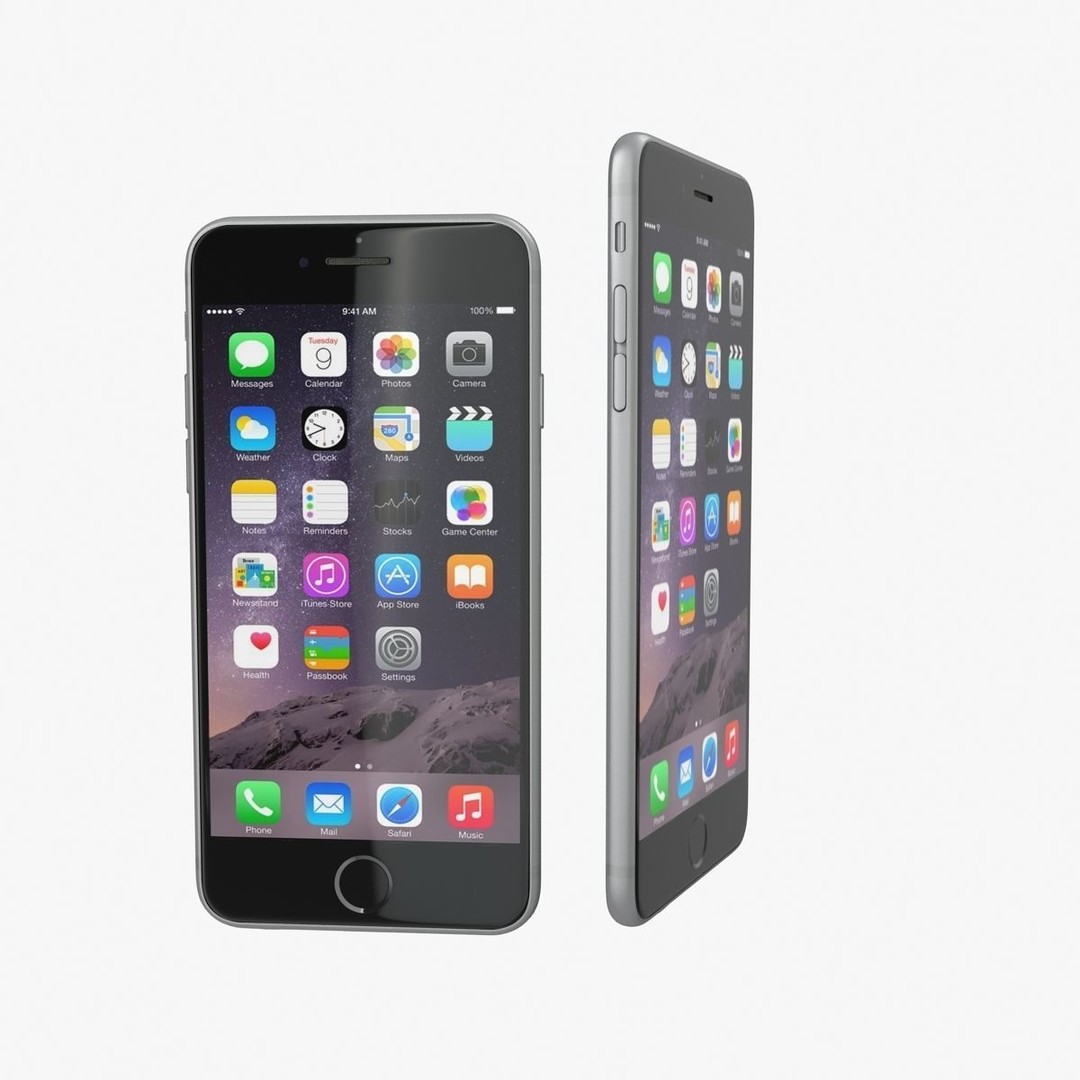 Apple iPhone 6 3D Model – Low Poly Space Gray Game Asset, FBX & OBJ - View 9