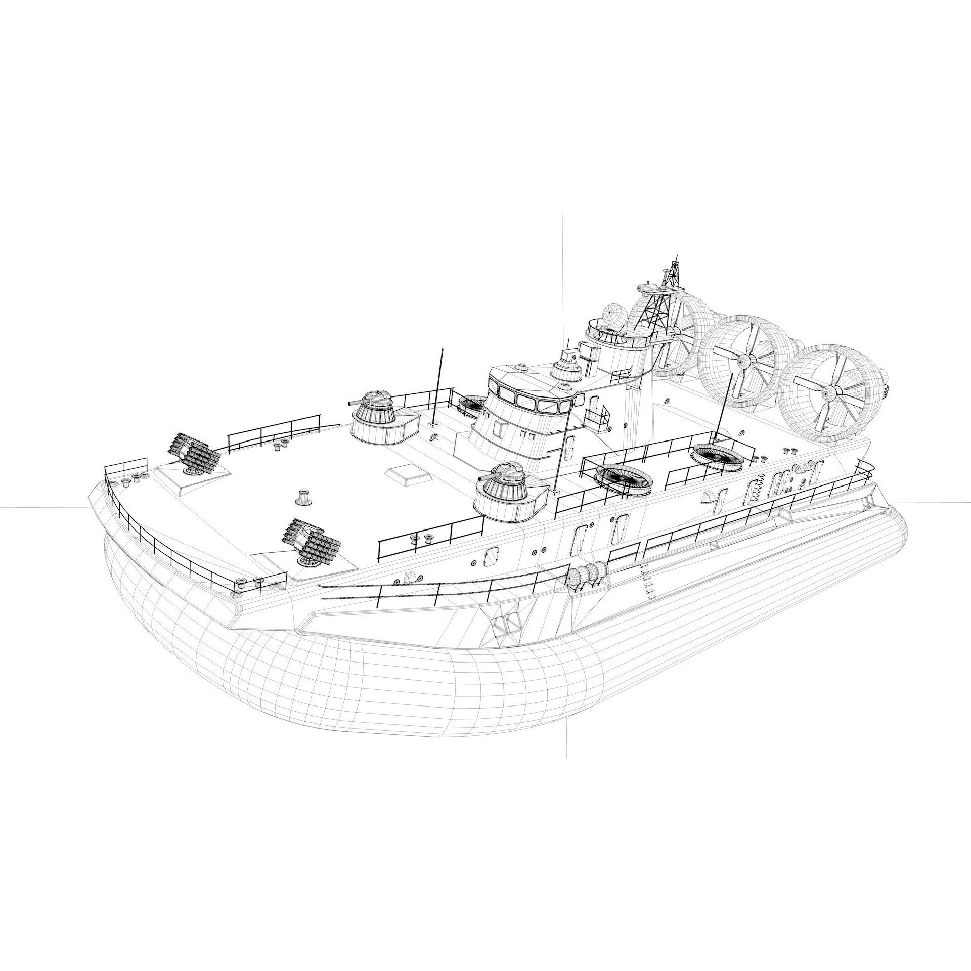 Zubr-class LCAC - Game-Ready 3D Model