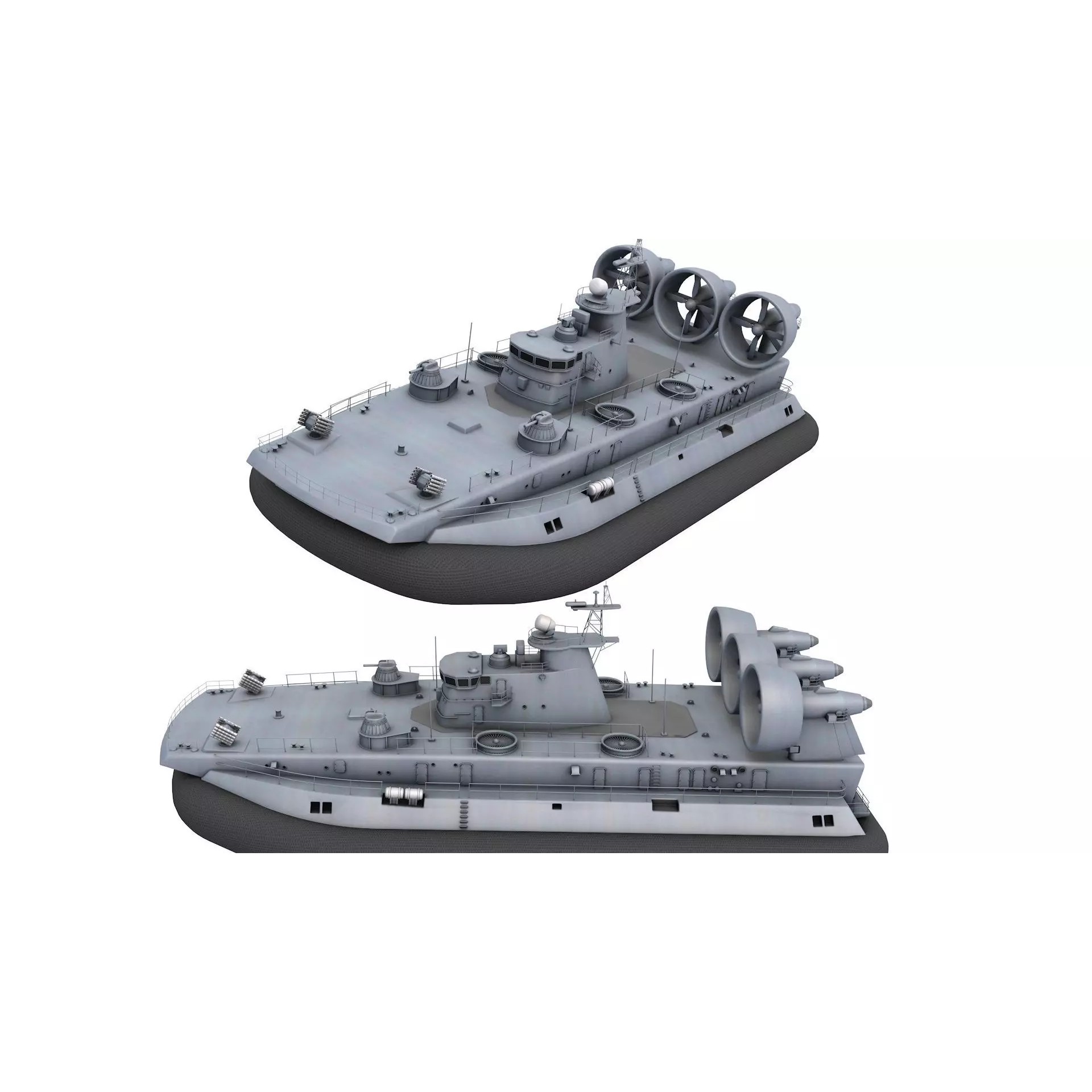Zubr-class LCAC - Game-Ready 3D Model - View 2