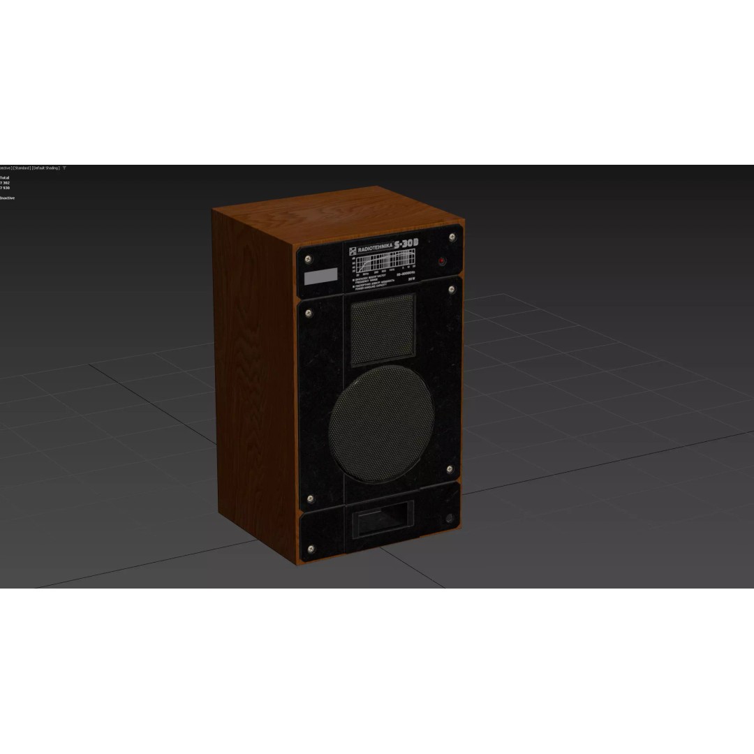 Radiotehnika S30B Speakers 3D Model – Vintage Audio System, PBR Textures