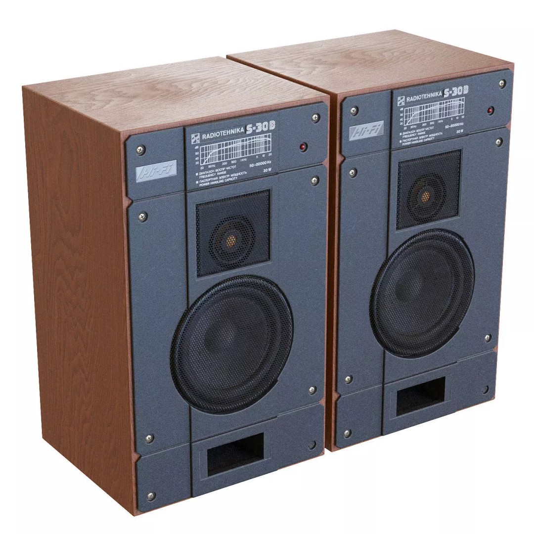 Radiotehnika S30B Speakers 3D Model – Vintage Audio System, PBR Textures - View 12