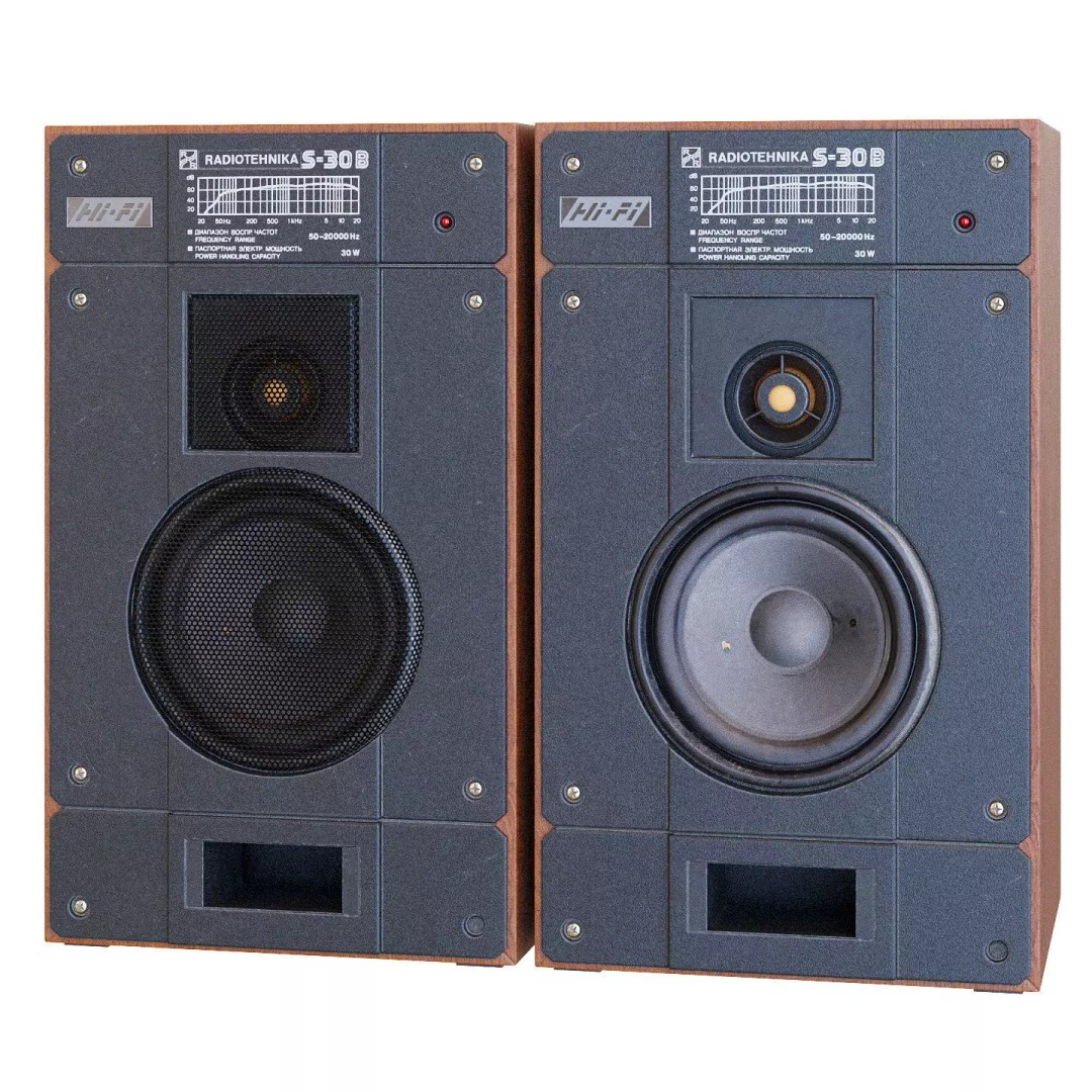 Radiotehnika S30B Speakers 3D Model – Vintage Audio System, PBR Textures - View 14