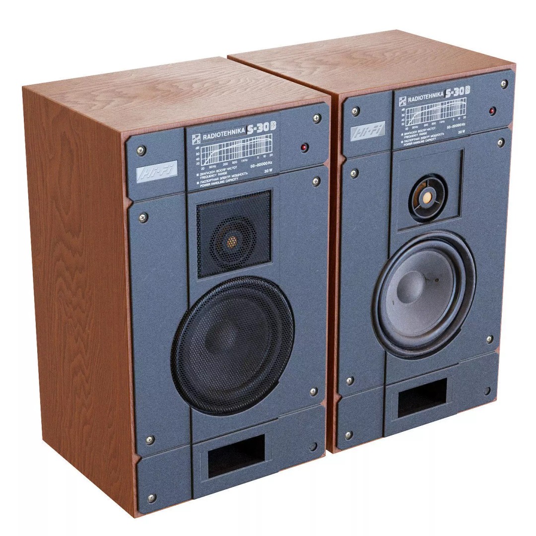 Radiotehnika S30B Speakers 3D Model – Vintage Audio System, PBR Textures - View 15