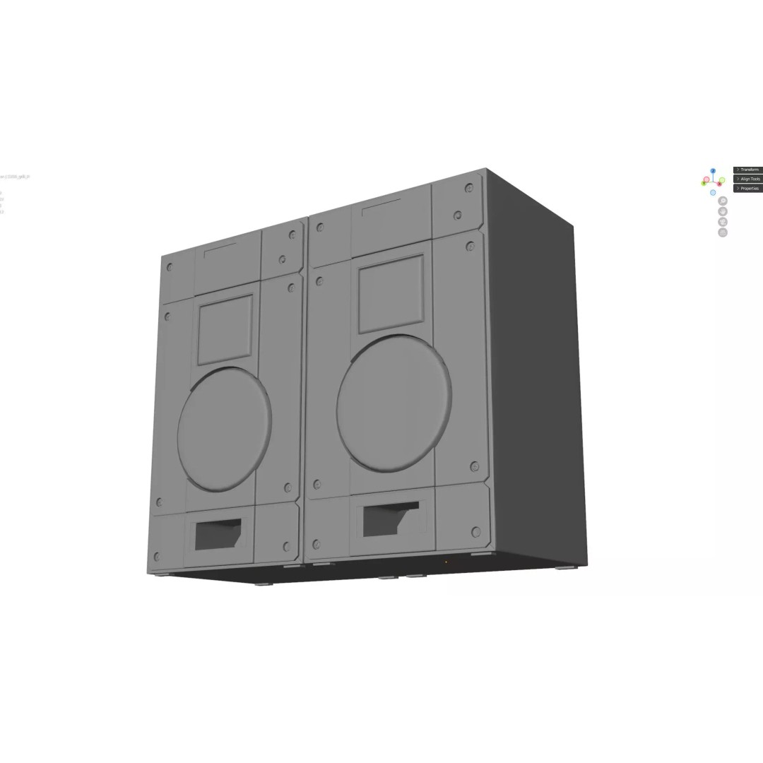 Radiotehnika S30B Speakers 3D Model – Vintage Audio System, PBR Textures - View 18