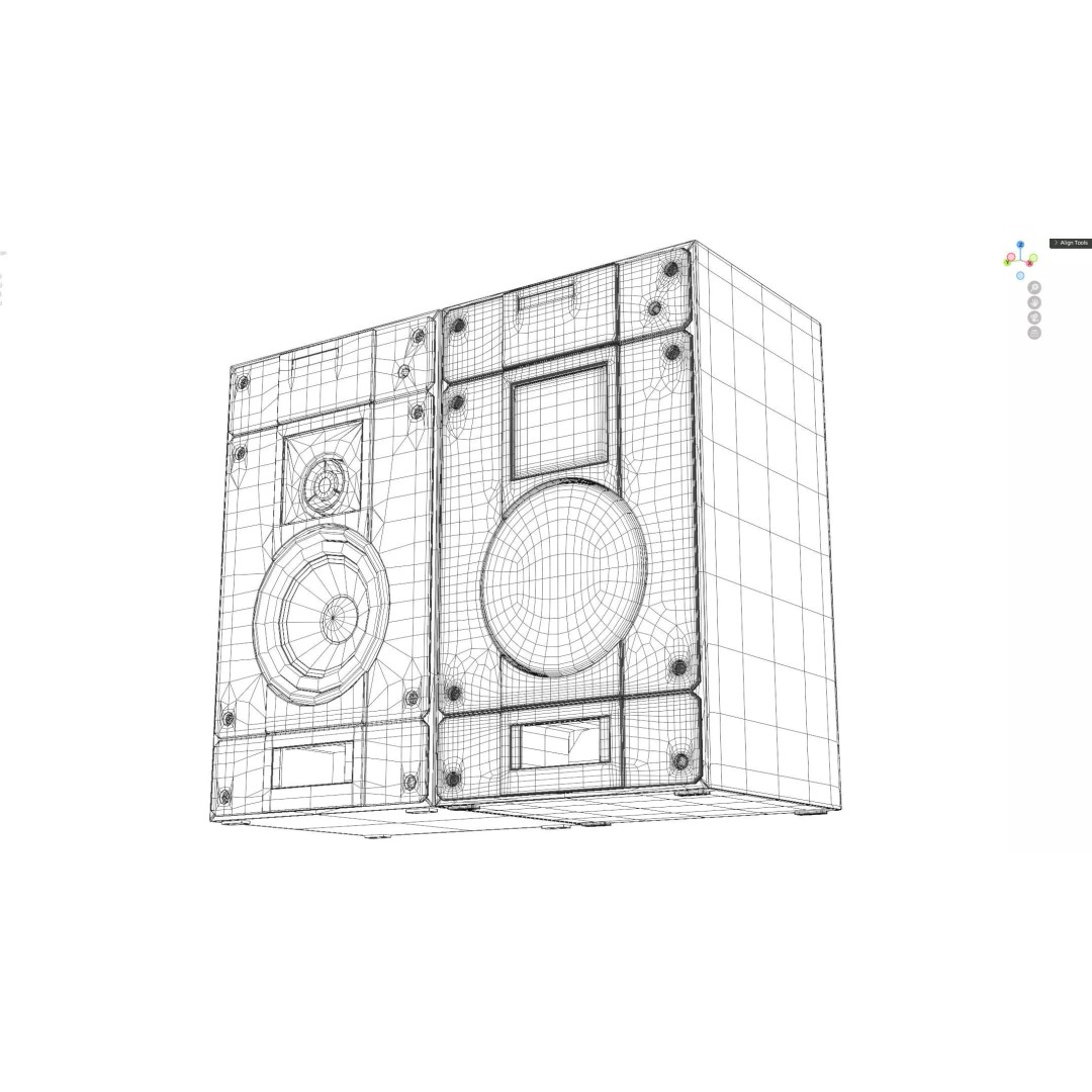 Radiotehnika S30B Speakers 3D Model – Vintage Audio System, PBR Textures - View 19