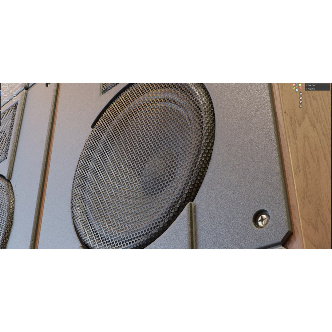 Radiotehnika S30B Speakers 3D Model – Vintage Audio System, PBR Textures - View 21