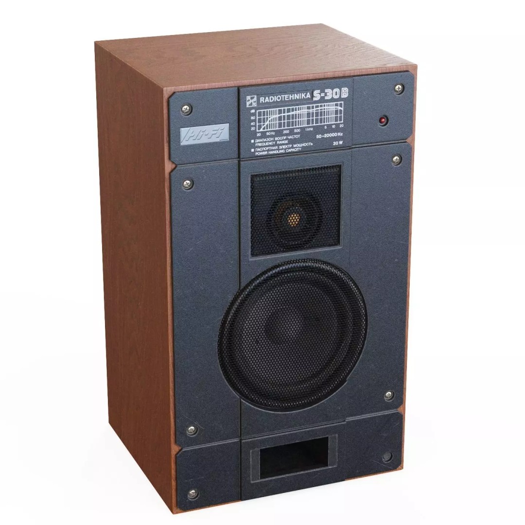 Radiotehnika S30B Speakers 3D Model – Vintage Audio System, PBR Textures - View 9