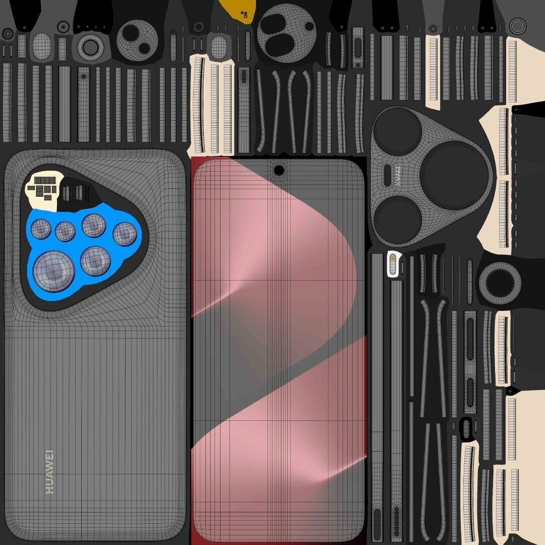 Huawei Pura 80 Ultra 3D Model – Gold & Black Edition, PBR Textures - View 26