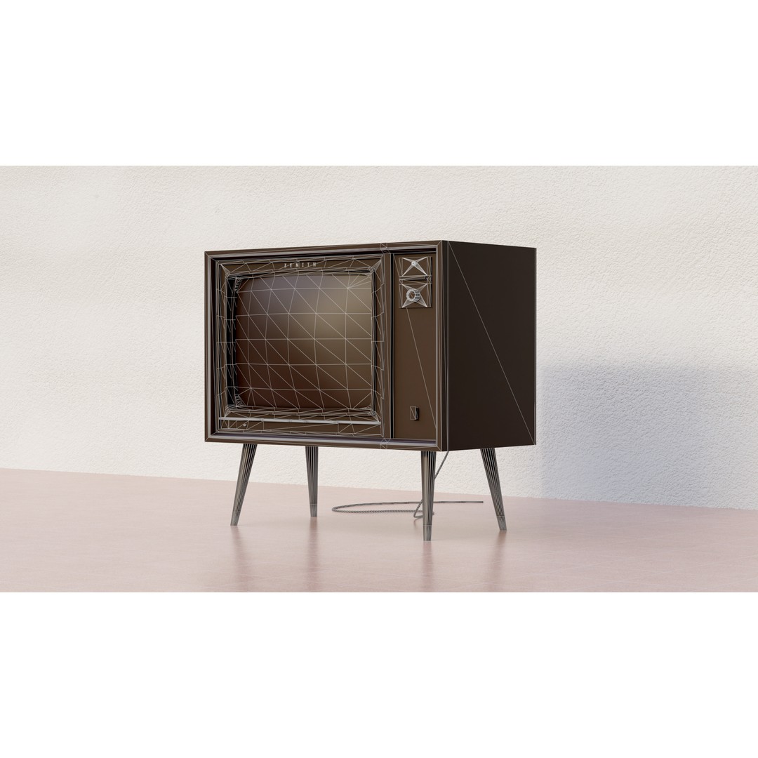 Zenith Super Z Chassis Vintage TV 3D Model – Low Poly PBR Asset, FBX - View 12