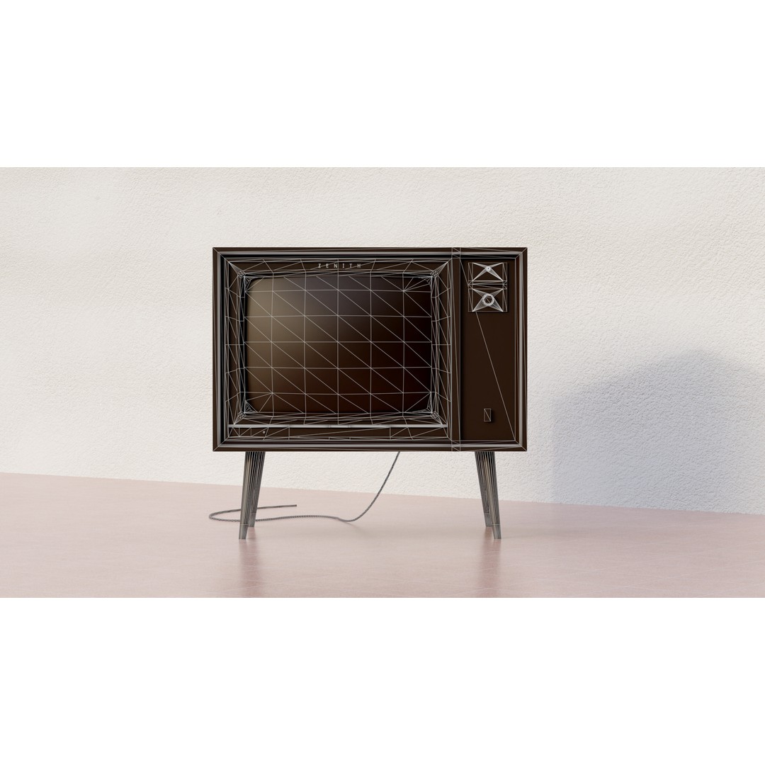 Zenith Super Z Chassis Vintage TV 3D Model – Low Poly PBR Asset, FBX - View 13