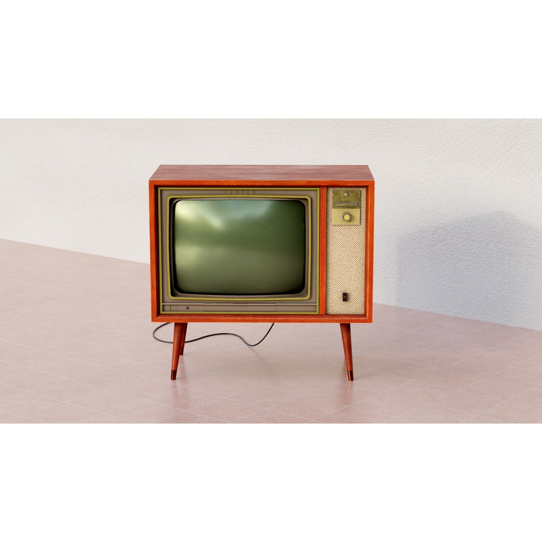 Zenith Super Z Chassis Vintage TV 3D Model – Low Poly PBR Asset, FBX - View 4