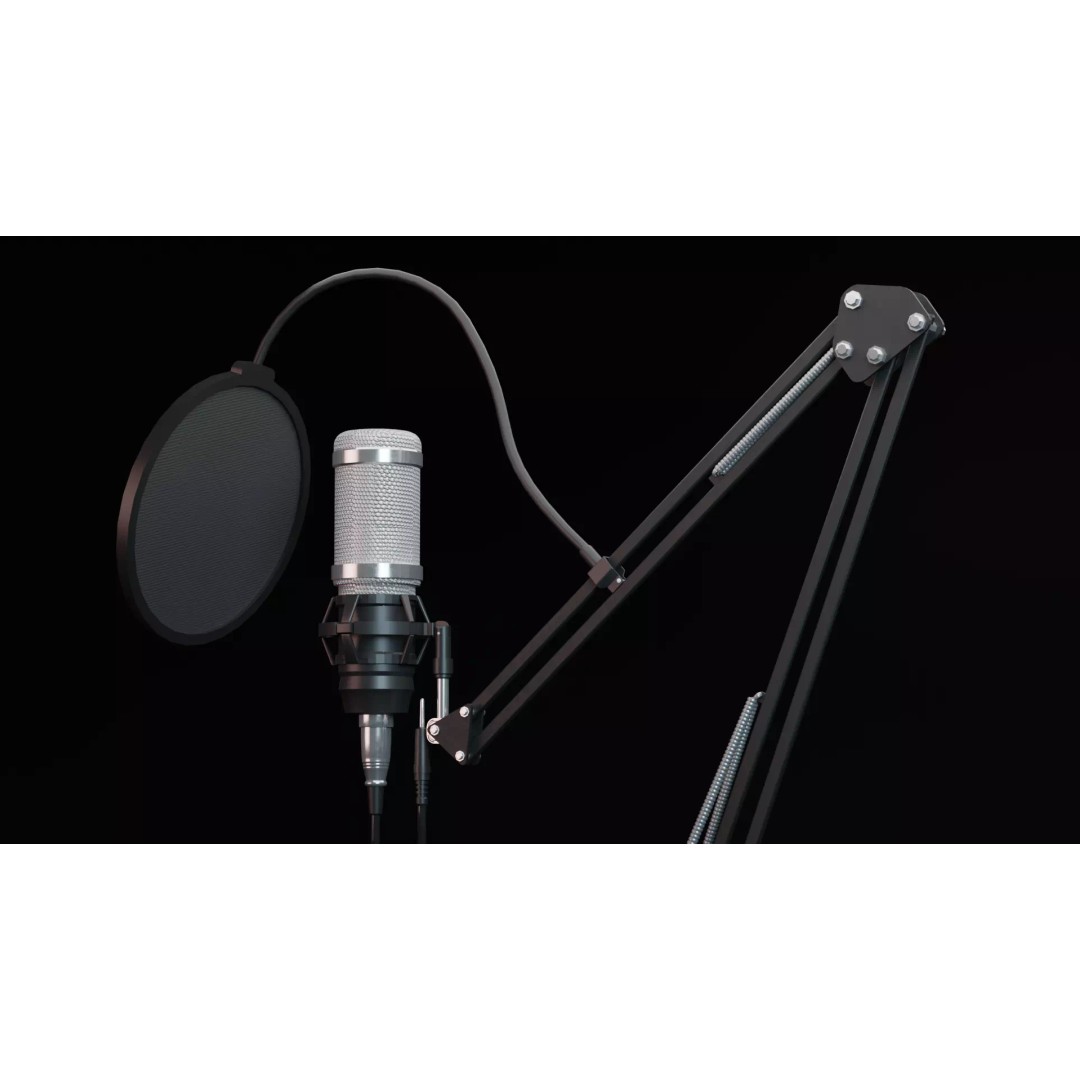 Mic Collection 3D Model – High Poly Audio Asset, FBX, OBJ - View 2