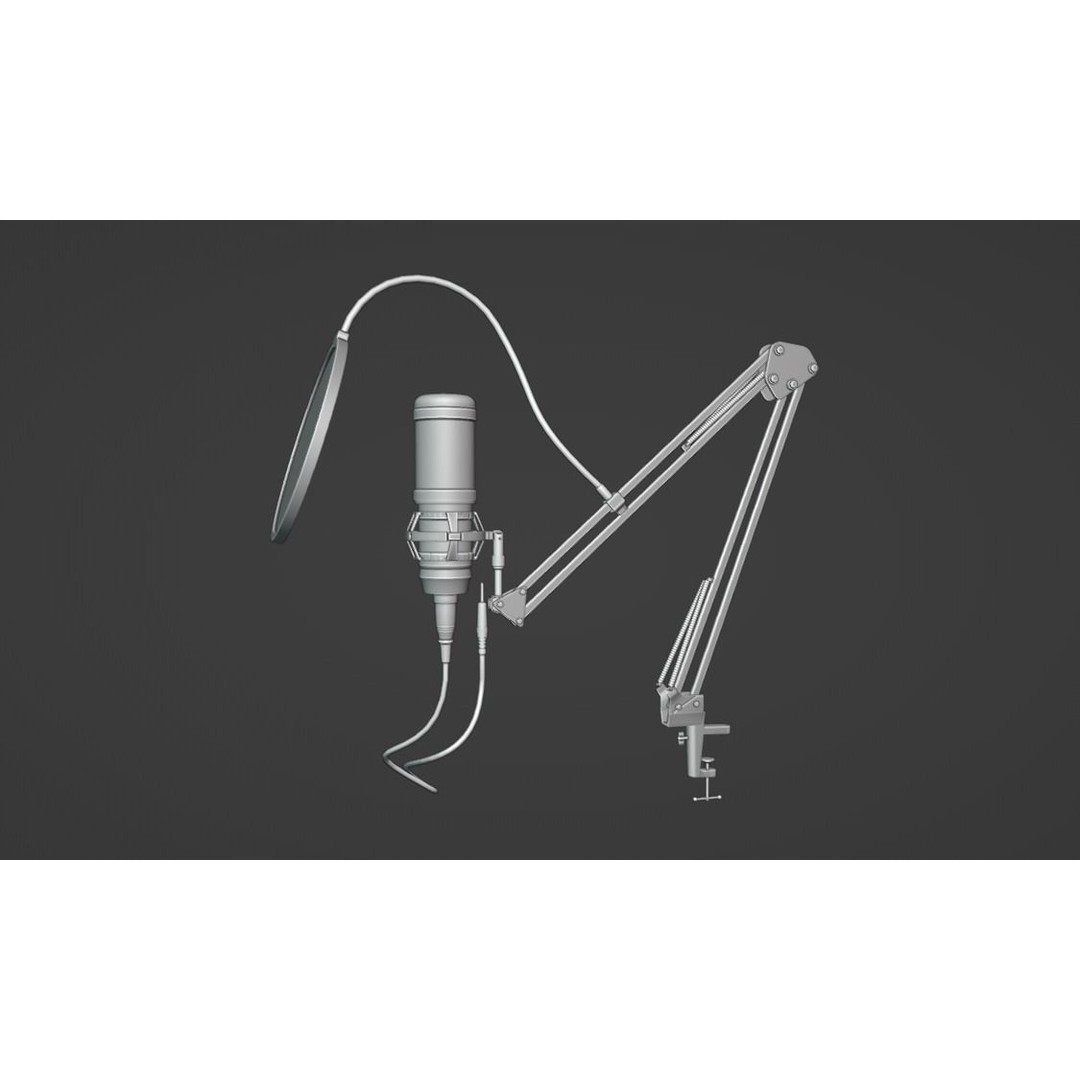 Mic Collection 3D Model – High Poly Audio Asset, FBX, OBJ - View 5