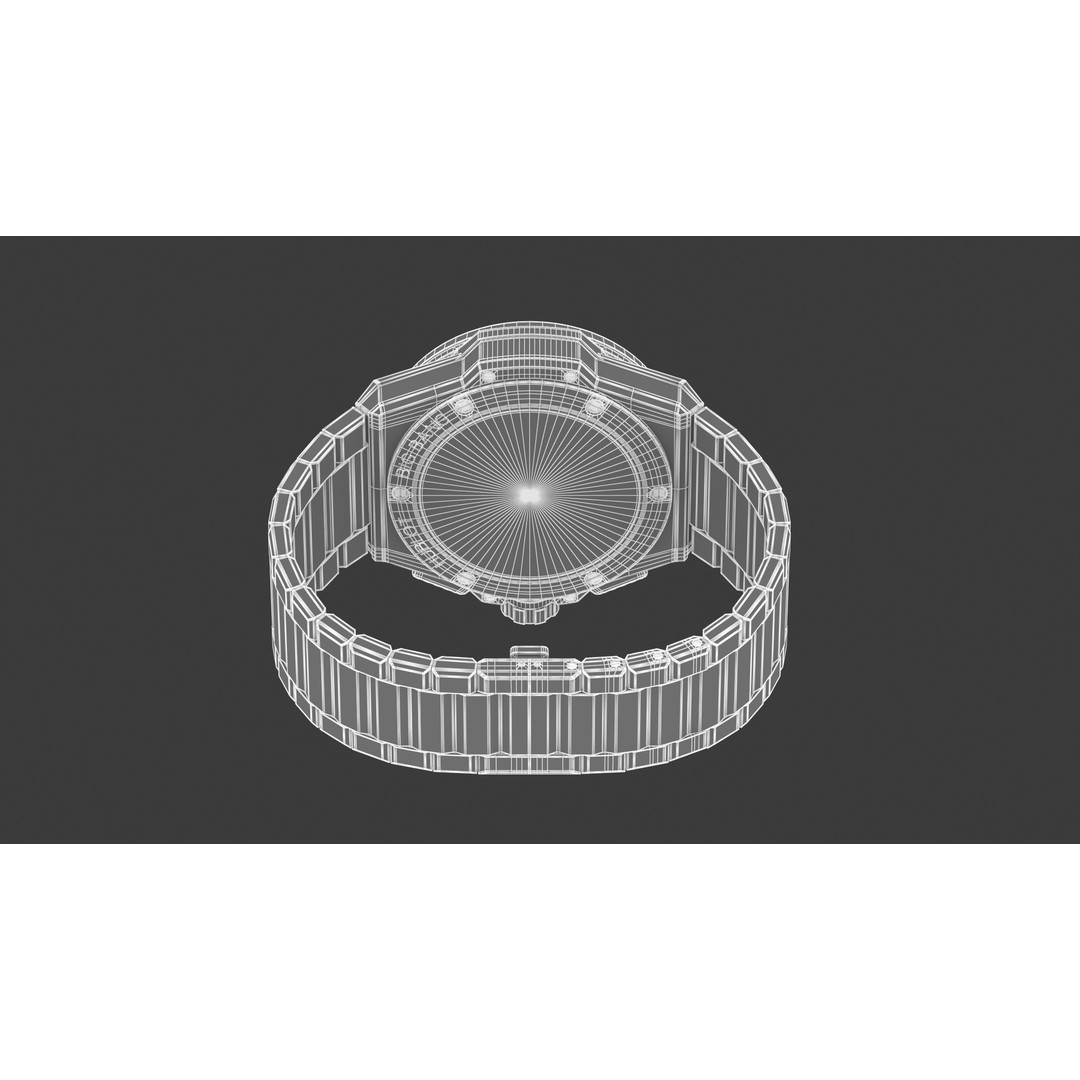 Hublot Big Bang 3D Model – High Poly Watch, FBX, OBJ, Game Ready