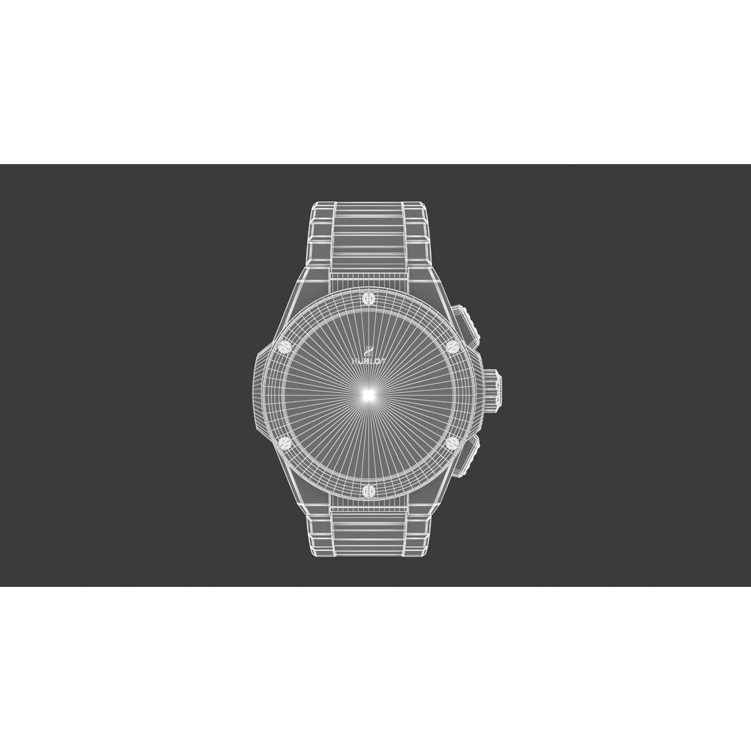 Hublot Big Bang 3D Model – High Poly Watch, FBX, OBJ, Game Ready - View 23
