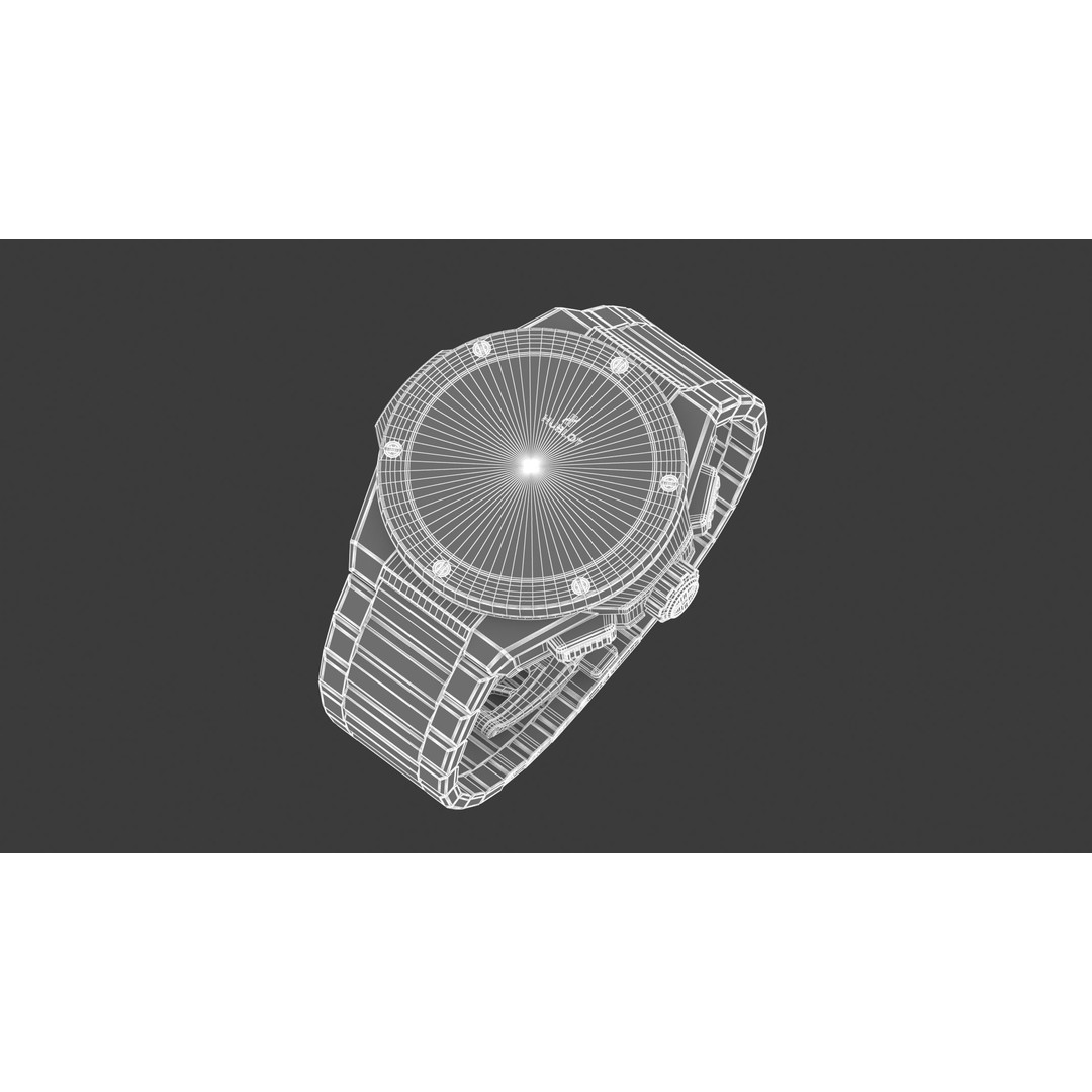 Hublot Big Bang 3D Model – High Poly Watch, FBX, OBJ, Game Ready - View 24