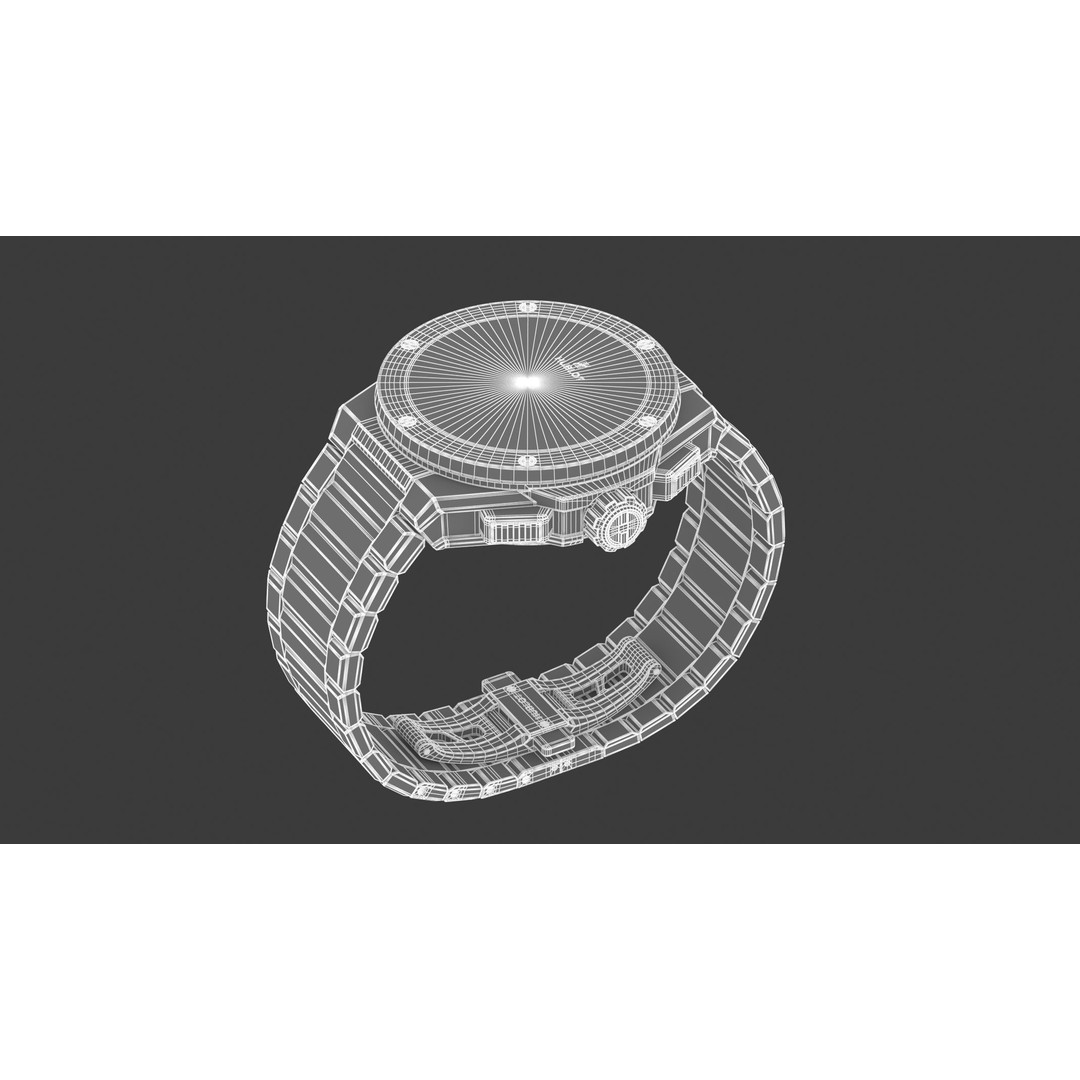 Hublot Big Bang 3D Model – High Poly Watch, FBX, OBJ, Game Ready - View 25