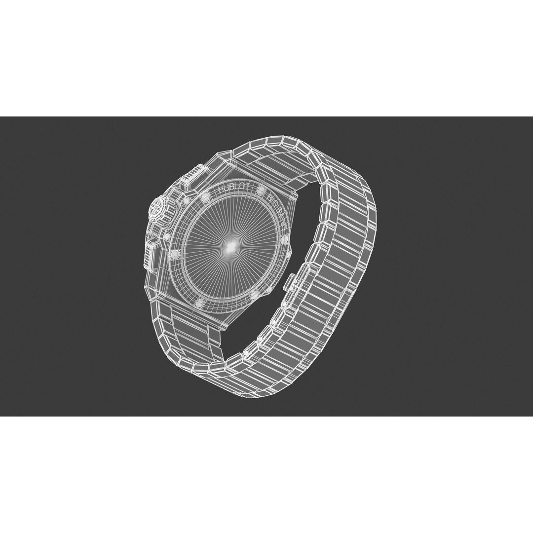 Hublot Big Bang 3D Model – High Poly Watch, FBX, OBJ, Game Ready - View 27