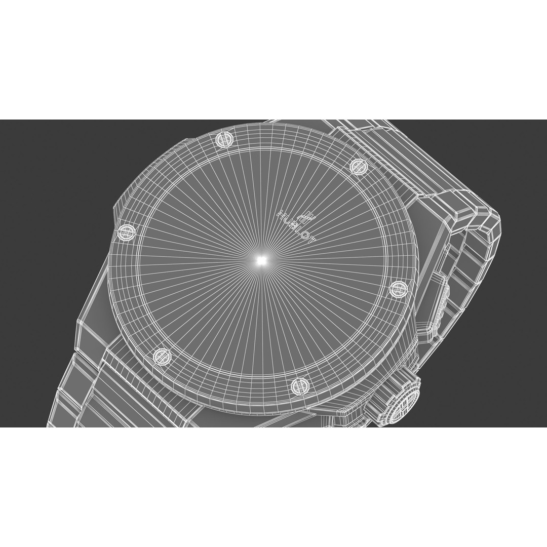 Hublot Big Bang 3D Model – High Poly Watch, FBX, OBJ, Game Ready - View 30