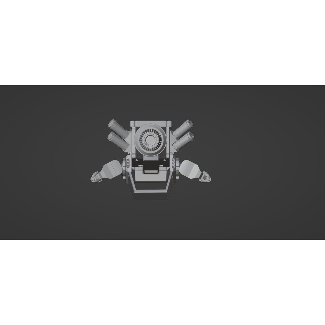 Sci-Fi Drone 3D Model – Untextured High Poly Asset, FBX, OBJ - View 12