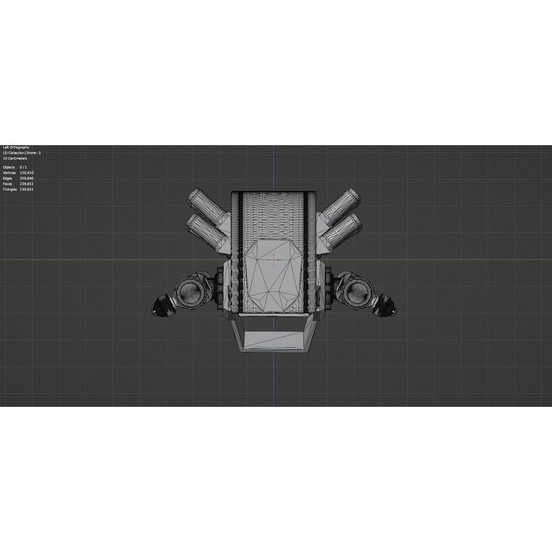 Sci-Fi Drone 3D Model – Untextured High Poly Asset, FBX, OBJ - View 19