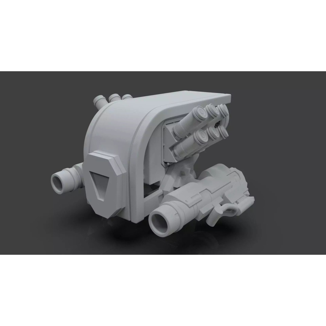 Sci-Fi Drone 3D Model – Untextured High Poly Asset, FBX, OBJ - View 2
