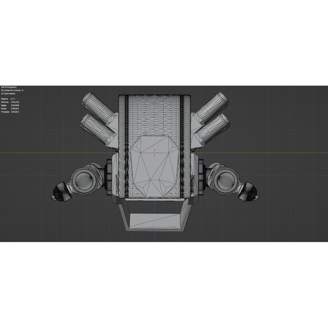 Sci-Fi Drone 3D Model – Untextured High Poly Asset, FBX, OBJ - View 23