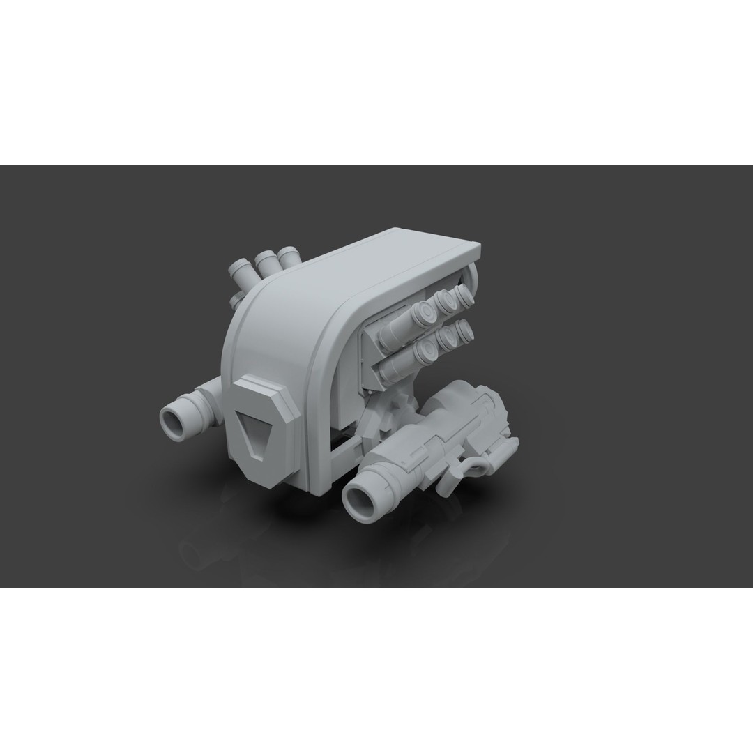 Sci-Fi Drone 3D Model – Untextured High Poly Asset, FBX, OBJ - View 4