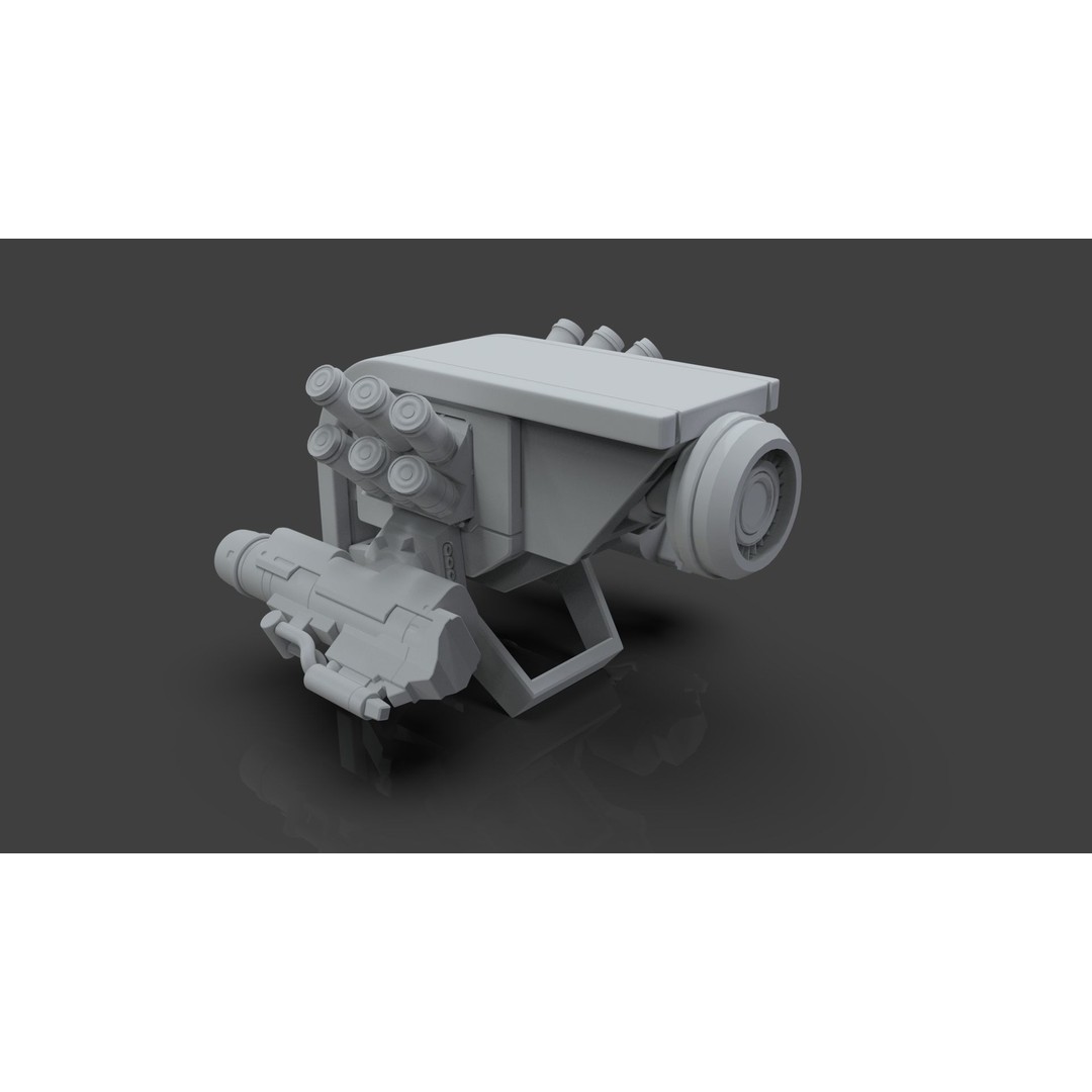 Sci-Fi Drone 3D Model – Untextured High Poly Asset, FBX, OBJ - View 6