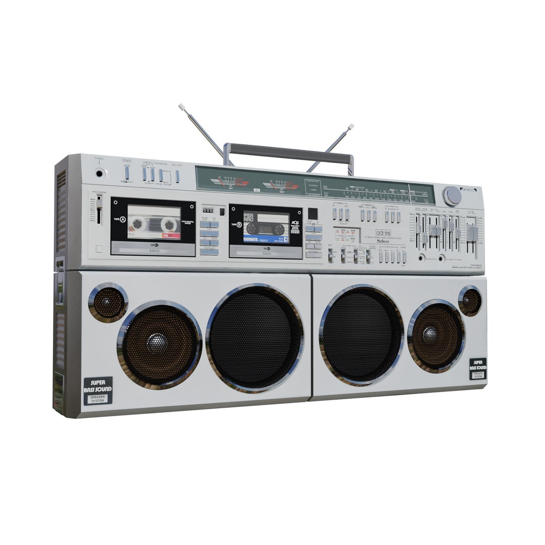 Retro Boombox 3D Model – Vintage Audio Pack, FBX & PBR Textures - View 17